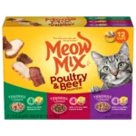 Meow Mix Tender Favorites Poultry & Beef Variety Pack, Wet Cat Food, 2.75 oz Cup (12 Pack)
