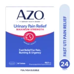 AZO Urinary Pain Relief Maximum Strength Tablets, Promotes Fast Relief for UTI Pain, Burning & Urgency, FSA/HSA Eligible, 24 Count