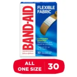 Band-Aid Brand Flexible Fabric Adhesive Bandages, All One Size, 30 Count
