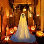 CaiTeLin Halloween Decorations Ghosts for The Front Porch Courtyard Cute Decorations Halloween Decor Outdoor for Home (white)