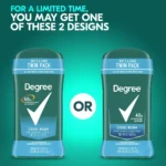 Degree Men Original Antiperspirant Deodorant for Men Cool Rush Twin Pack, 2.7oz - Image 2