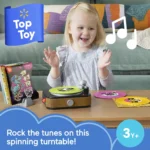 Fisher-Price Rockin’ Record Player Musical Toy with Turntable & 5 Records for Toddler Pretend Play - Image 2