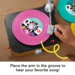 Fisher-Price Rockin’ Record Player Musical Toy with Turntable & 5 Records for Toddler Pretend Play - Image 3