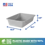 Petmate Basic Open Cat Litter Pan Plastic Box, 14" L Small, Assorted, Pack of 1 - Image 4